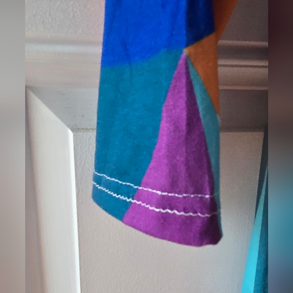 Bold Shattered Glass Print Maxi Dress - Vibrant Rainbow Geometric - Picture 5 of 6